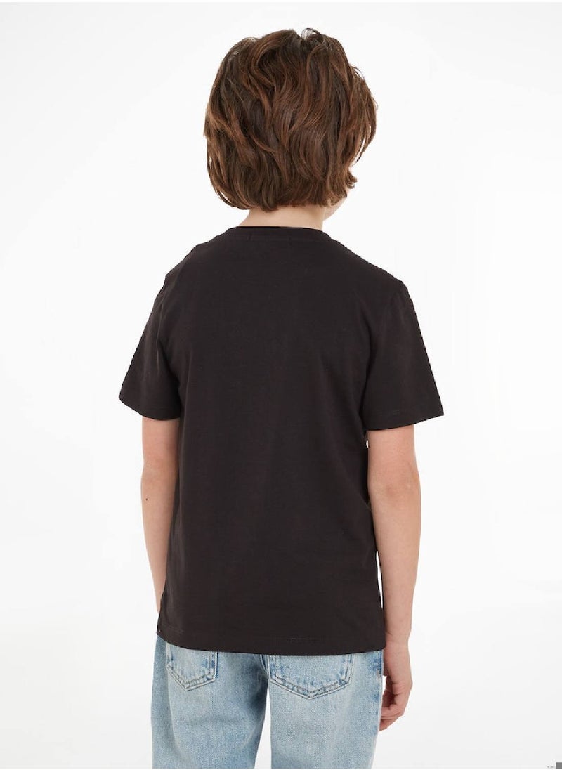 Calvin Klein Jeans - Calvin Klein Jeans Kids, Boys' T-Shirt - Long Sleeves - Casual Tops - Cotton , Black - Image 1