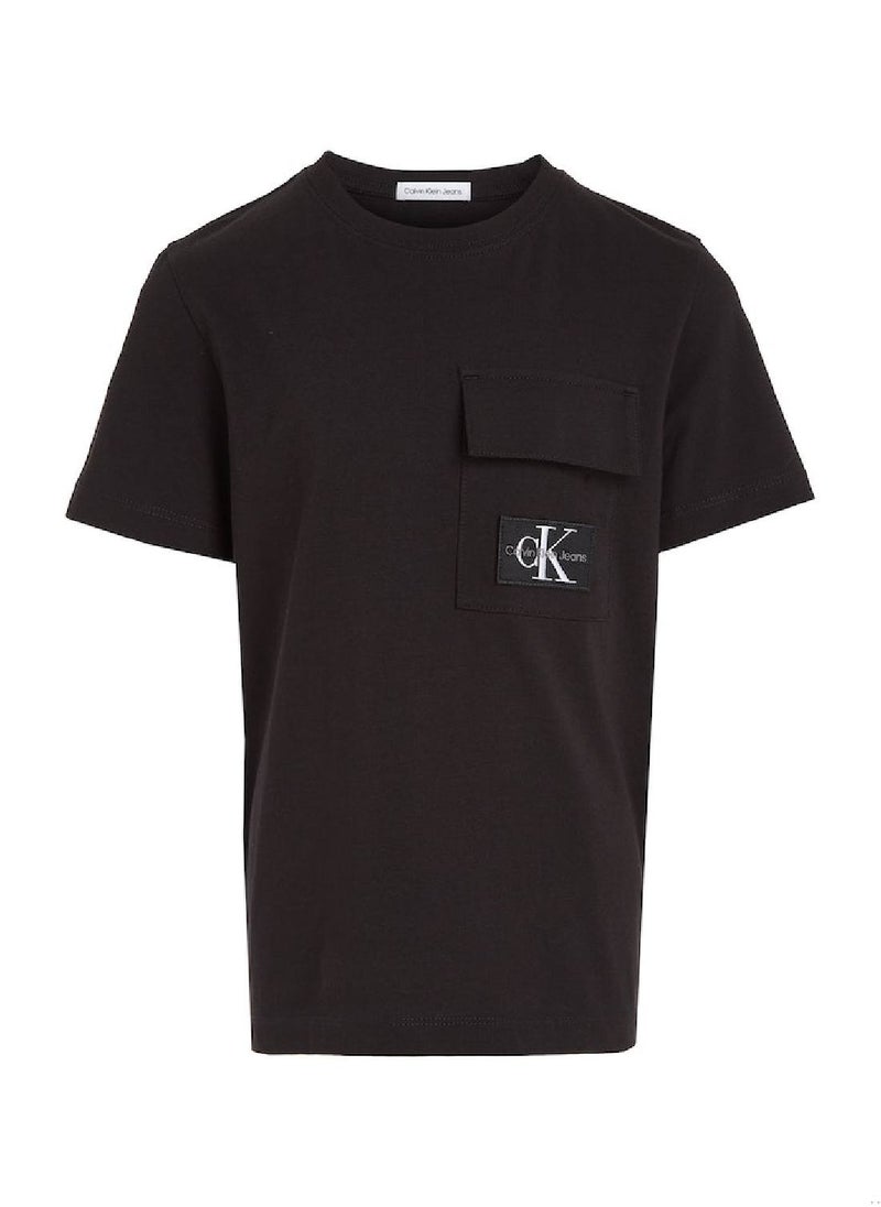 Calvin Klein Jeans - Calvin Klein Jeans Kids, Boys' T-Shirt - Long Sleeves - Casual Tops - Cotton , Black - Image 1