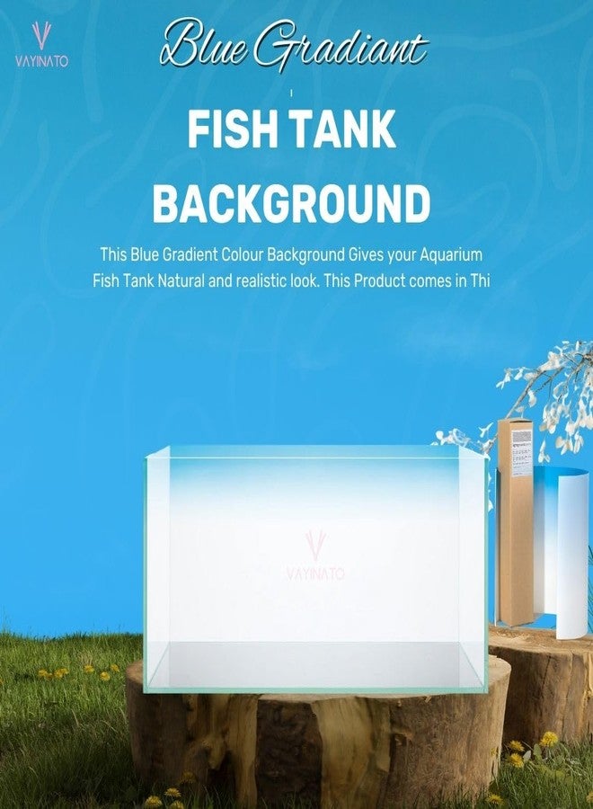 VAYINATO Sky Blue Gradient (60CM*60CM) Aquarium Fish Tank Background - Natural Look Aquarium Poster - Easy to Apply - Image 2