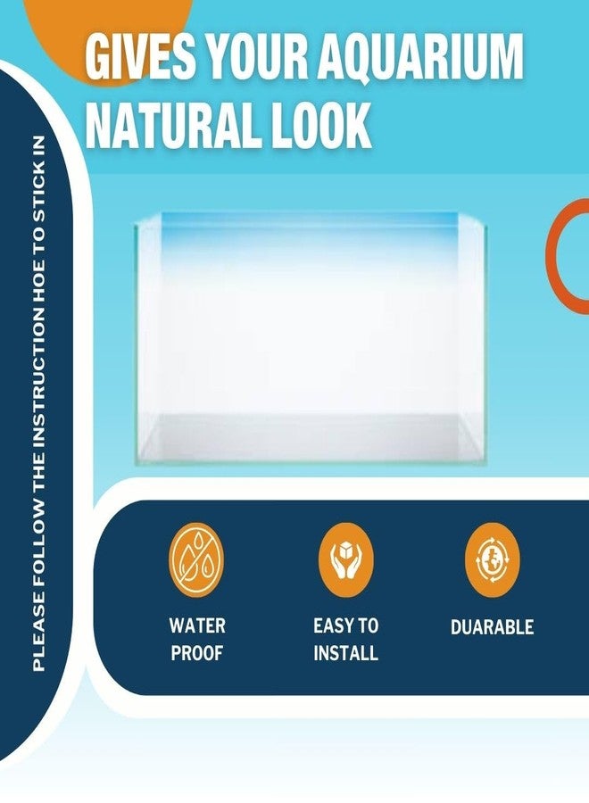 VAYINATO Sky Blue Gradient (60CM*60CM) Aquarium Fish Tank Background - Natural Look Aquarium Poster - Easy to Apply - Image 4