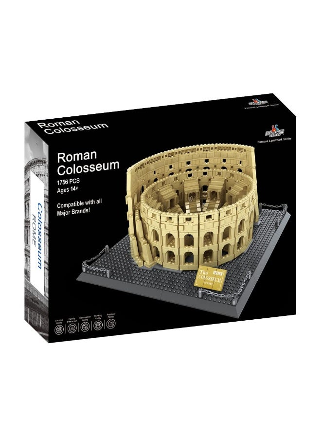 Apostrophe Games مجموعة كتل البناء كولوسيوم الروماني من أستروفي جيمز - 1756 قطعة نموذج كولوسيوم لبناء الكتل للبالغين والأطفال - مجموعة عمارة كولوسيوم إيطاليا من سلسلة المعالم الشهيرة - Image 3