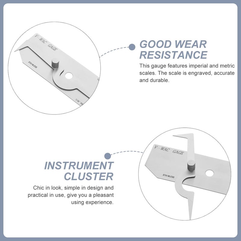 Stainless Steel Fillet Weld Gauge High Precision Undercut Ruler Easy to Clean - Image 4