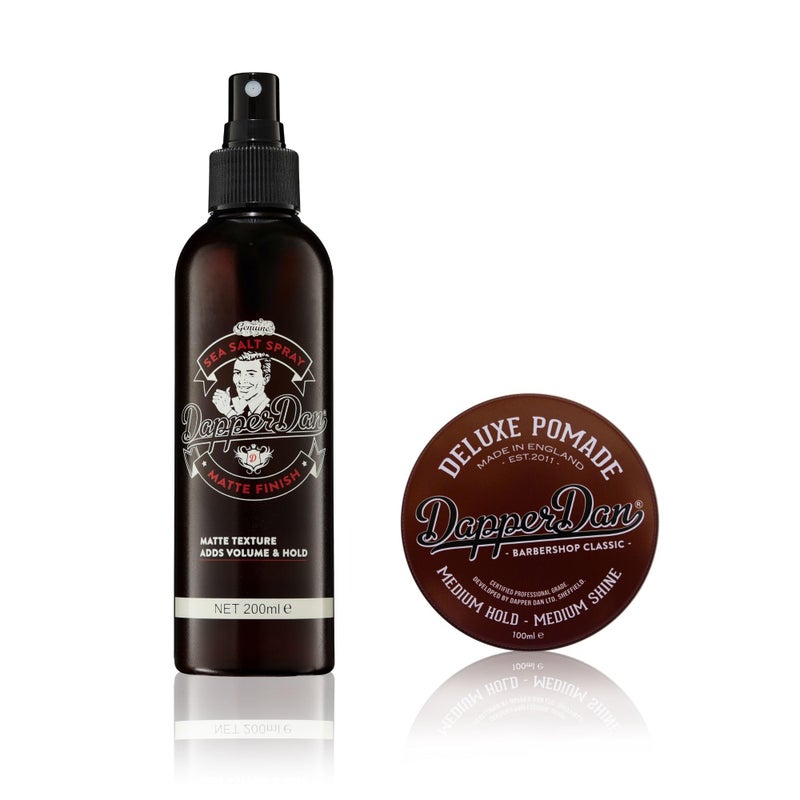Dapper Dan Deluxe Pomade Medium Hold and Shine Pomade for Men 1 x 100ml Sea Salt Spray for Textured Matte Finish 1 x 6.76 fl oz - Image 1