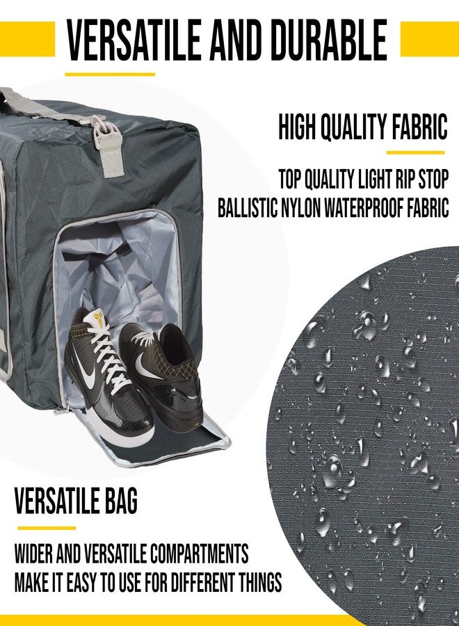 LEGEND 80L Foldable Duffle Bag for Travel - Packable Duffle Bags w/Shoe Compartment - Tear Resistant Collapsible Duffel Bags for Traveling - Lightweight Folding Duffel Bag for Men & Women -Dark Gray - Image 3