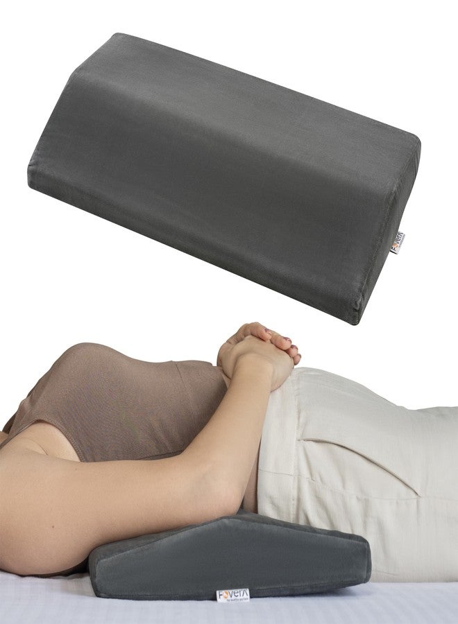 FOVERA Lumbar Pillow for Back Pain, Sciatica, Hip & Pregnancy Relief - Orthopedic Memory Foam for Sleeping - Breathable & Washable Cover - Dark Grey - Image 1