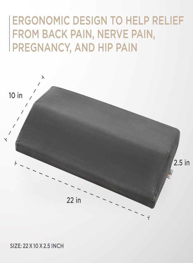 FOVERA Lumbar Pillow for Back Pain, Sciatica, Hip & Pregnancy Relief - Orthopedic Memory Foam for Sleeping - Breathable & Washable Cover - Dark Grey - Image 3