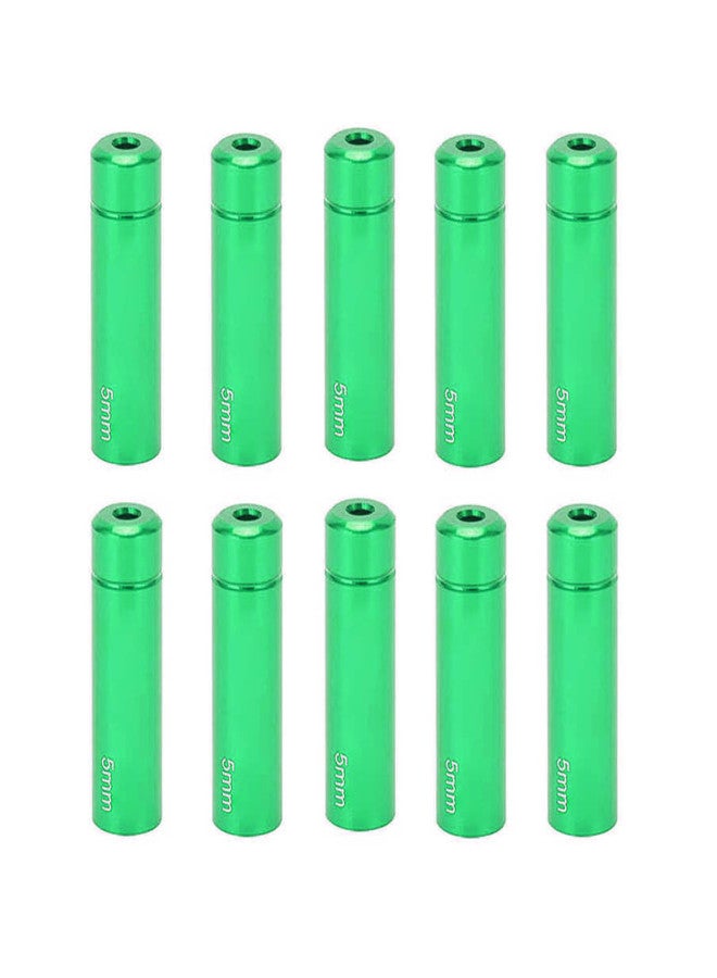 ريسك مجموعة RISK من 10 قطع، أغطية طرفية لكابل فرامل الدراجة مقاس 5 مم، مصنوعة من سبائك الألومنيوم، مناسبة للدراجات الجبلية والطرق، لون أخضر. - Image 1