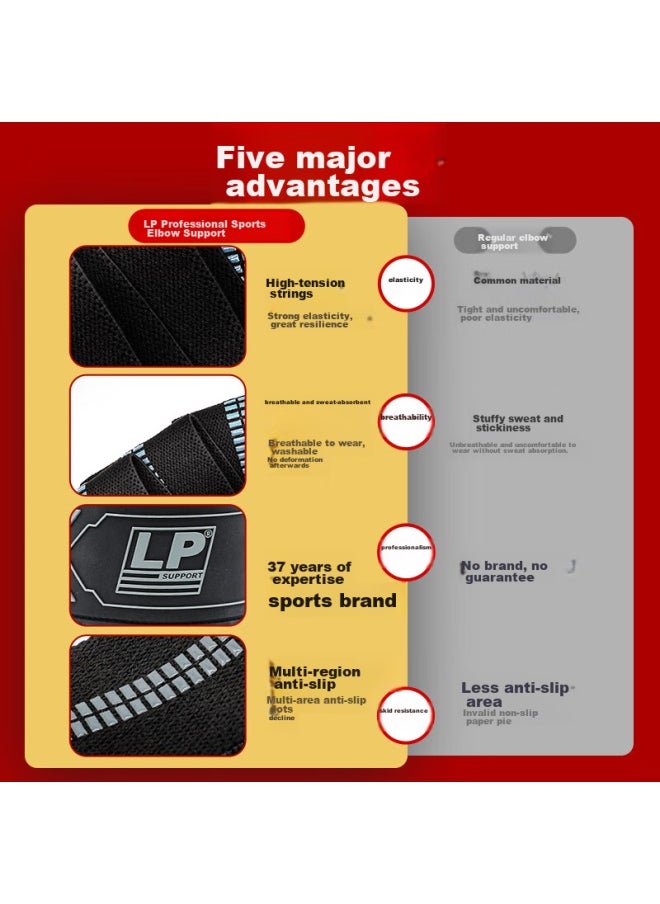 LP Lp Fitness Elbow And Hand Brace For Men, Compression Wrist Wrap, Elastic Band For Strength Training, Squats, Bench Press, Deadlifts, Protective Gear  - Image 1
