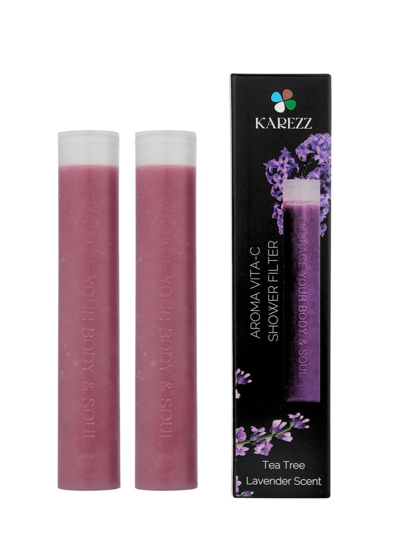 KAREZZ Tea Tree Lavender Shower Filter – Aromatherapy Spa Experience, Anti-Bacterial, Skin Soothing, Reduces Dandruff & Itchiness, Promotes Healthy Hair & Scalp, Made in Korea – Pack of 2  - Image 1