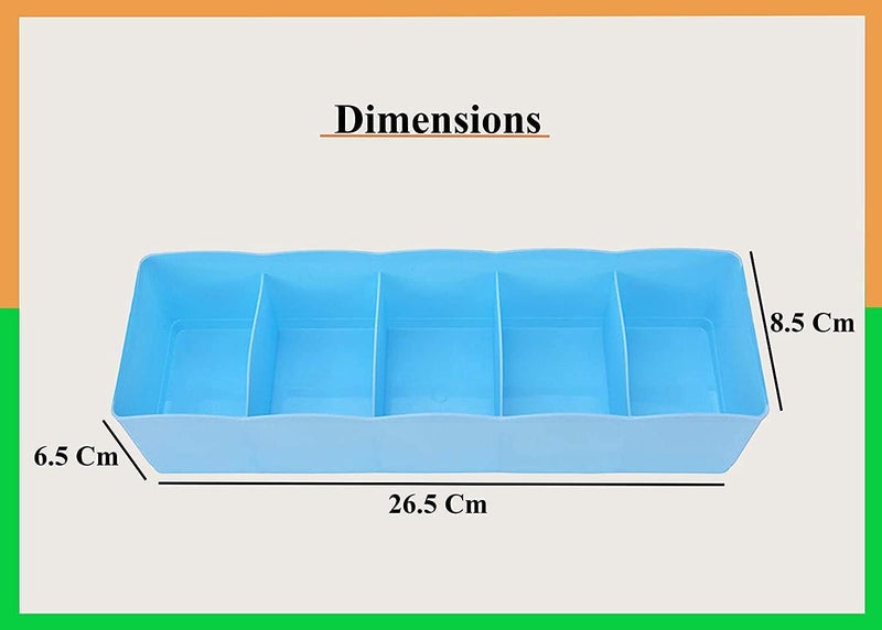 HAPPI Multipurpose Plastic Storage Socks Tray Organizer for Wardrobe Drawer Undergarment Cosmetic Makeup Dressing Rack Pack of 4 - Image 5