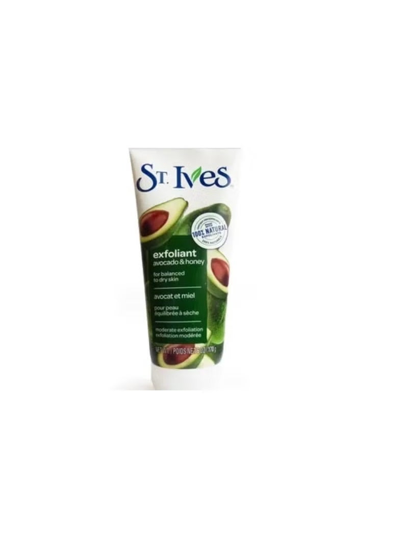 ST. Ives Avocado & Honey Face Scrub, Facial Exfoliant for Balanced to Dry Skin 170g
