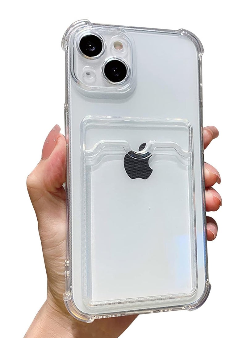 ten.tech TenTech Transparent cover with shockproof corners with card holder - card holder - heat-resistant polyurethane card holder for iPhone 14 - transparent  - Image 1