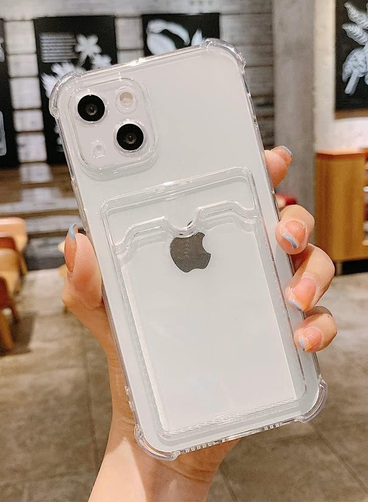 ten.tech TenTech Transparent cover with shockproof corners with card holder - card holder - heat-resistant polyurethane card holder for iPhone 14 - transparent  - Image 4