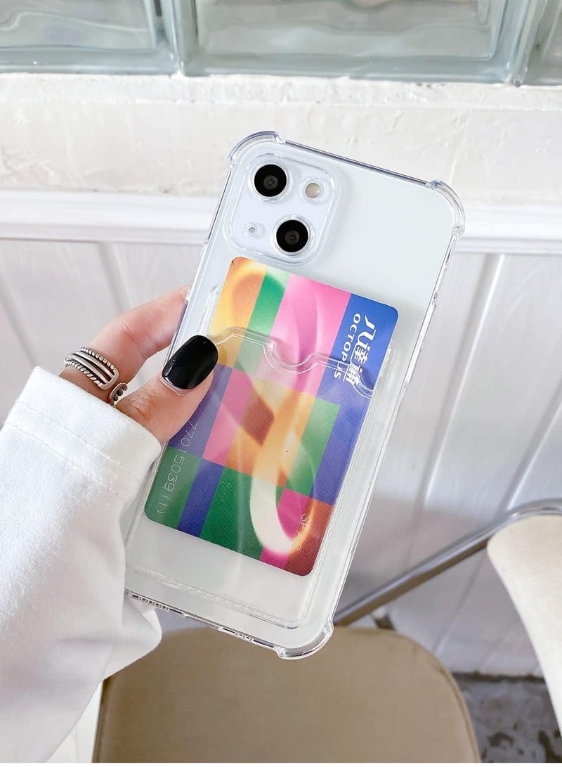 ten.tech TenTech Transparent cover with shockproof corners with card holder - card holder - heat-resistant polyurethane card holder for iPhone 14 - transparent  - Image 3