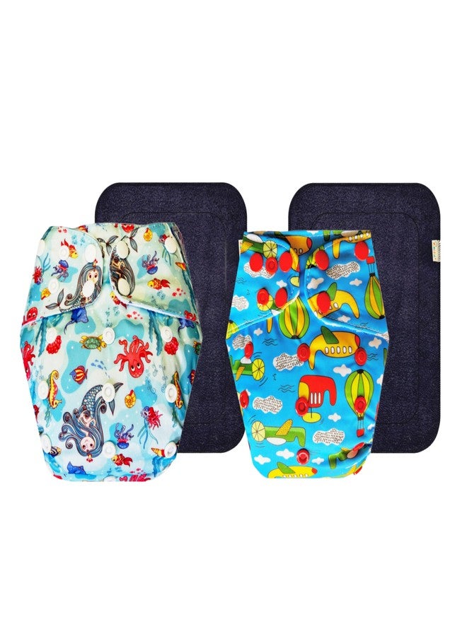 حفاضات قماشية فاخرة من دمبلدو مع حشوة سوداء (عبوة من قطعتين) | ناعمة ولطيفة | تسمح بمرور الهواء | أزرار كبس قابلة للتعديل | تغيير حفاضات بدون قلق | من 3 أشهر إلى 3 سنوات | للجنسين - Image 1