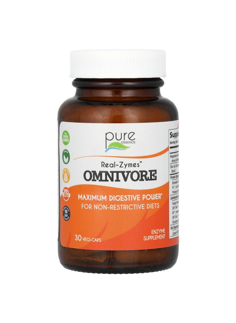 Pure Essence Real-Zymes, Omnivore, 30 Vegi-Caps