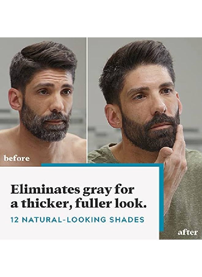 Just For Men صبغة الشارب واللحية للشعر الرمادي مع فرشاة متضمنة لسهولة الاستخدام مع البيوتين والصبار وزيت جوز الهند لشعر وجه صحي بني غامق متوسط M40  - Image 3
