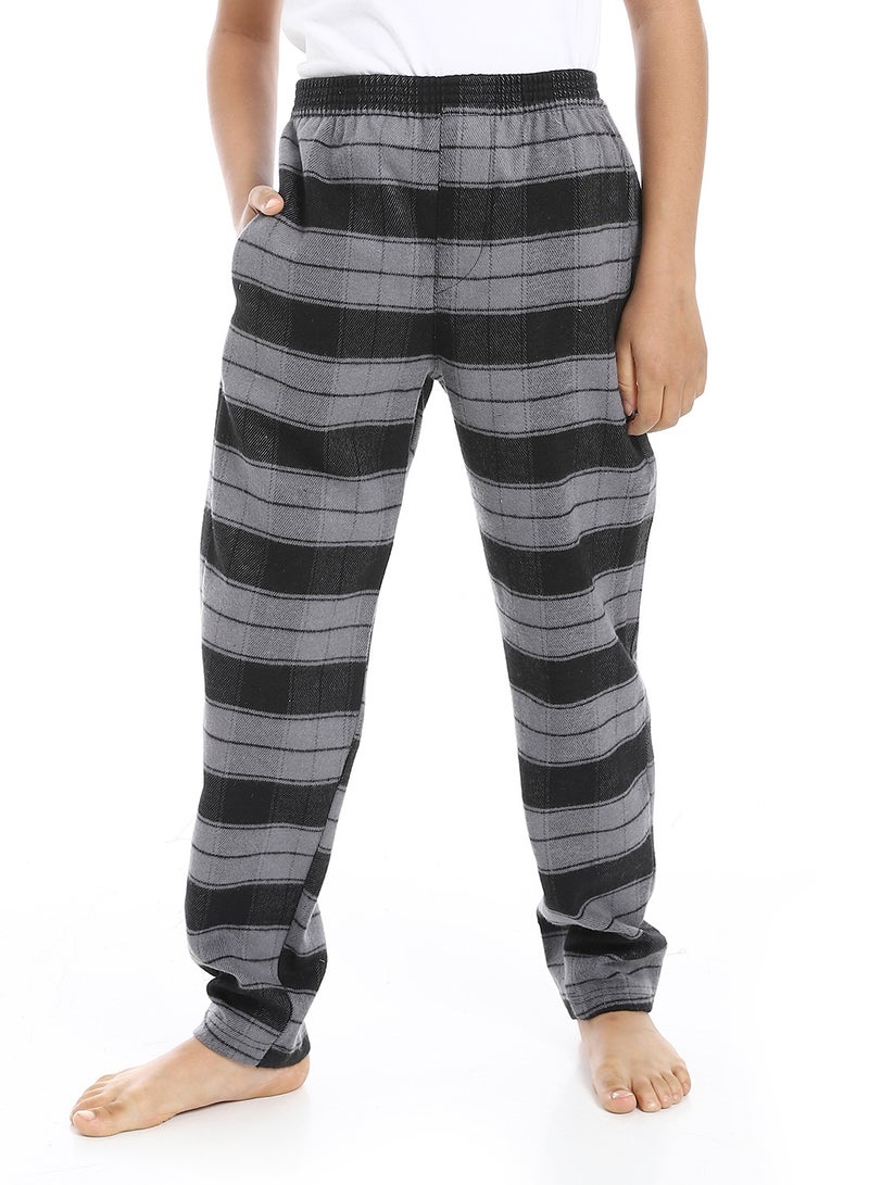 Andora Regular fit Checkered Trousers For Boy's_Dark Grey & Black - Image 1