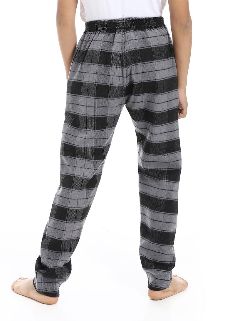 Andora Regular fit Checkered Trousers For Boy's_Dark Grey & Black - Image 3