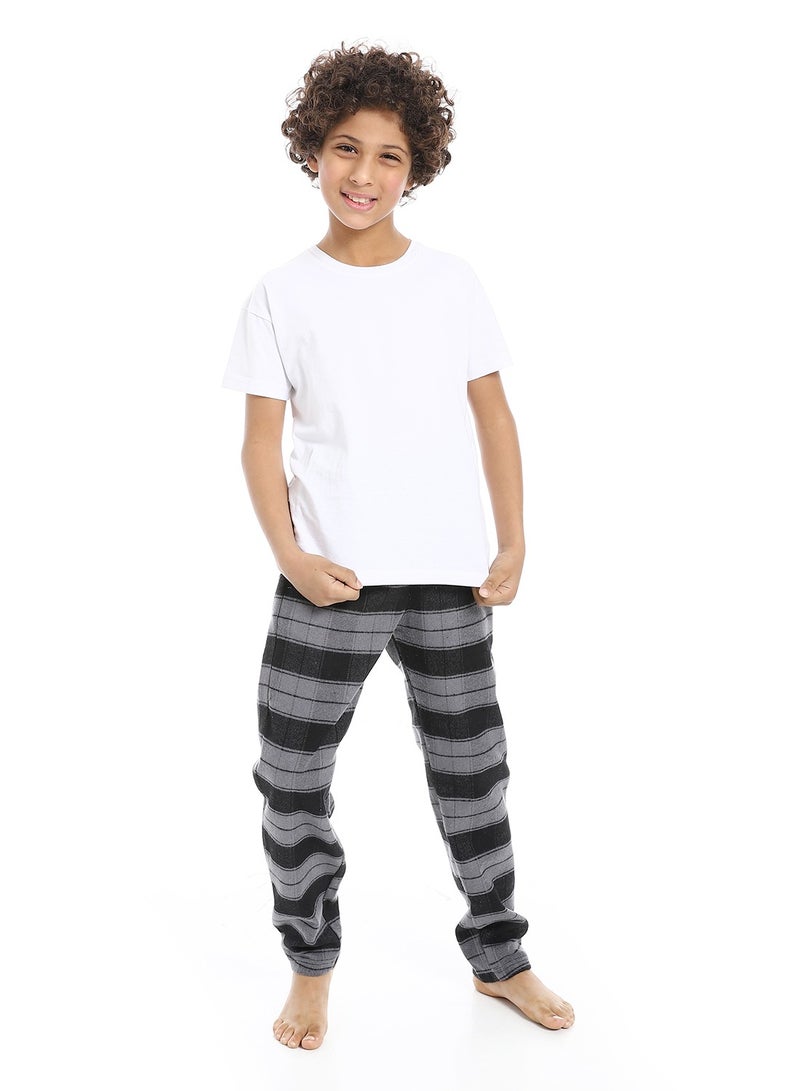 Andora Regular fit Checkered Trousers For Boy's_Dark Grey & Black - Image 5