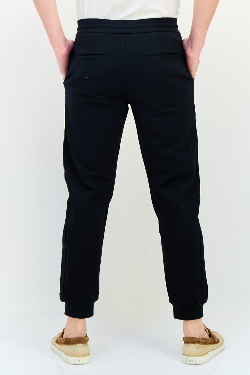 SELECTED Men Cuffed Fit Solid Stretchable Jogger Pants, Black  - Image 2