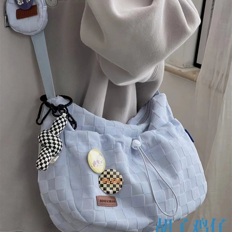 Girls Student Dumpling Bag Large Capacity Shoulder Bag Preppy Style Bag Female Class Messenger Bag Ins Style Korean Version Work Clothing - Image 1