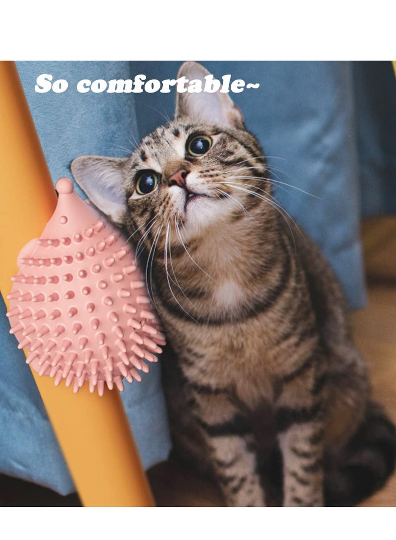 SYOSI Cat Self Groomer 4.5in Cat Grooming Brush Wall Mount Cat Face Grooming Brush Pet Grooming Massage Comb Groomer Massage Comb for Long Short Fur Kitten Cats 3Pcs - Image 4