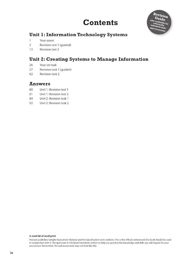 null - Revise BTEC National Information Technology Units 1 and 2 Revision Workbook: Edition 2 - Image 1