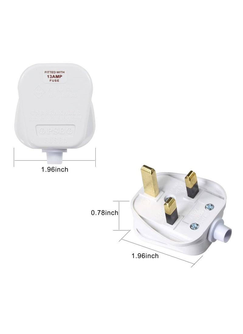 3 Pin UK Plug 13A Fused 250V Mains Plugs, UK Mains Plug for 13A 250V Black 3 Pin Plug 50-60 Hz (2Pcs) - Image 5