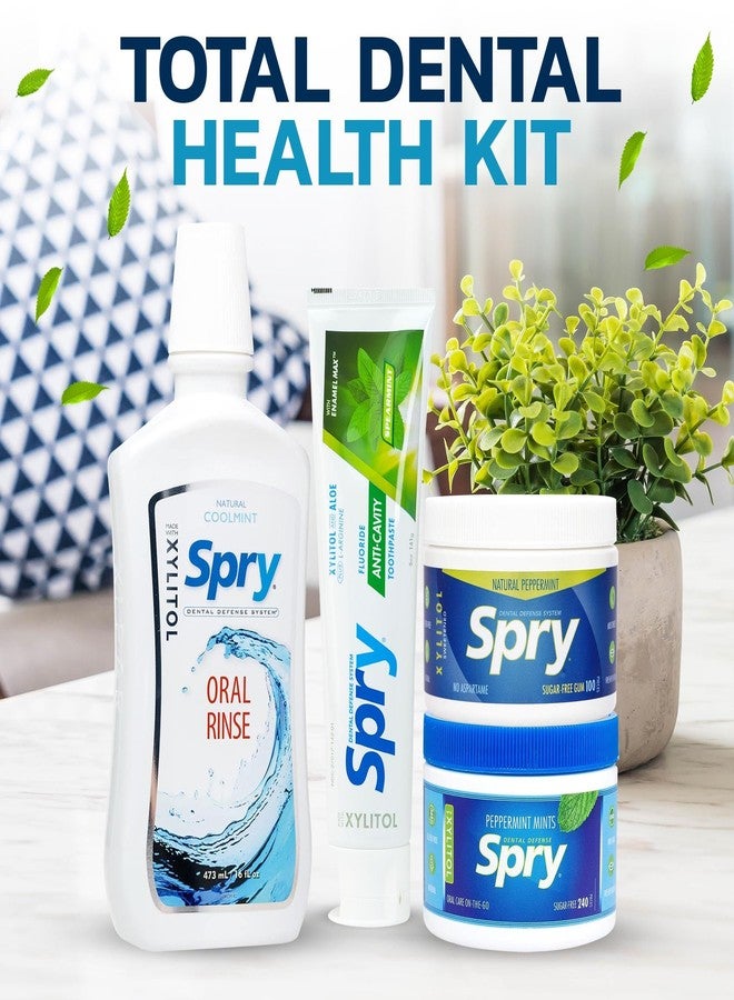 Spry Total Dental Health Kit, All Day Oral Care and Gum Health Kit Including Xylitol Sugar Free Gum, Candy Mints, Oral Rinse and Spearmint Toothpaste - Image 2