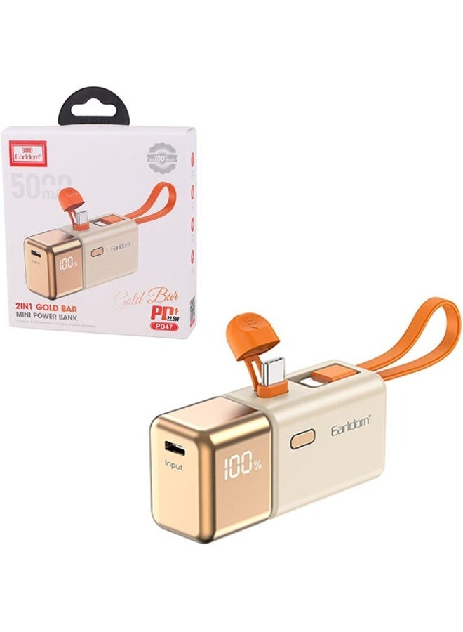 Earldom Fast Charging Power Bank 5000mAh, Compact Portable Battery Pack, Quick Recharge Support, Lightweight Design, Reliable Daily Backup Power - Image 1