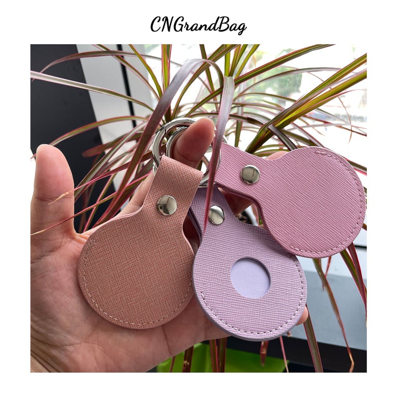 Apple Airtag Protective Case Dog Anti-Loss Tracker Locator Protective Shell Keychain Pendant Light Luxury Style Genuine Leather - Image 3