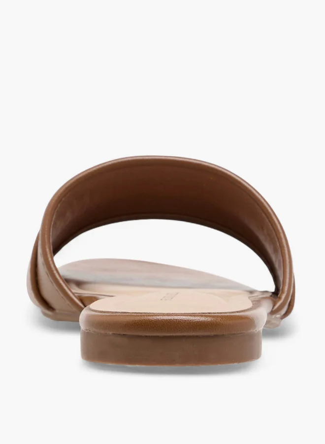 Flora Bella By Shoexpress Logo Accent Slip-On Flat Sandals