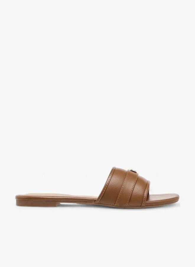 Logo Accent Slip-On Flat Sandals