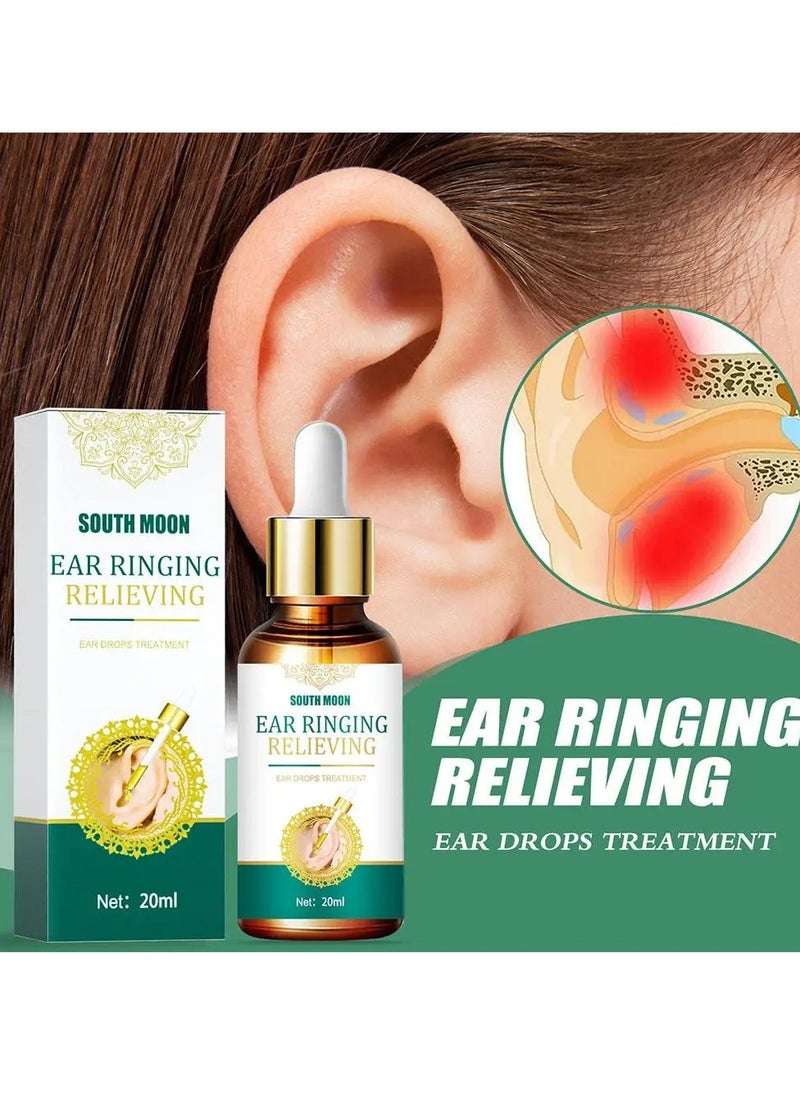 SOUTH MOON - Tinnitus Ear Drops, Ear Ringing Relieving Ear Drops, Natural Organic Ear Tinnitus Treatment Oil, Ear Ringing Oil To Help Stop Ear Ringing, Eases Pain, (20ml) - Image 1