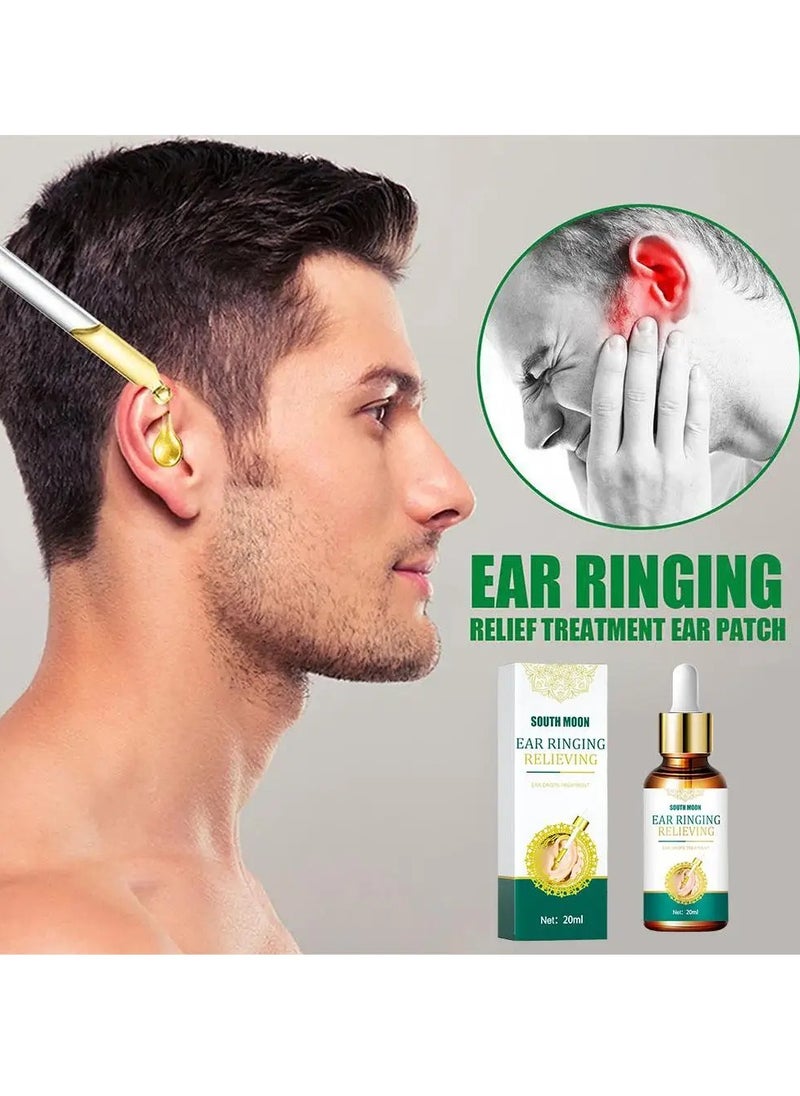 SOUTH MOON - Tinnitus Ear Drops, Ear Ringing Relieving Ear Drops, Natural Organic Ear Tinnitus Treatment Oil, Ear Ringing Oil To Help Stop Ear Ringing, Eases Pain, (20ml) - Image 1