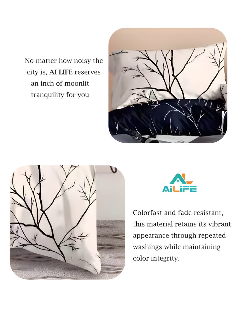 Al LIFE Luxury 6-Piece King Size Bed Linen Set | Scandinavian Minimalist Design | Marble Pattern Bedding | 100% Cotton | Wrinkle-Resistant & Easy Care - Image 4