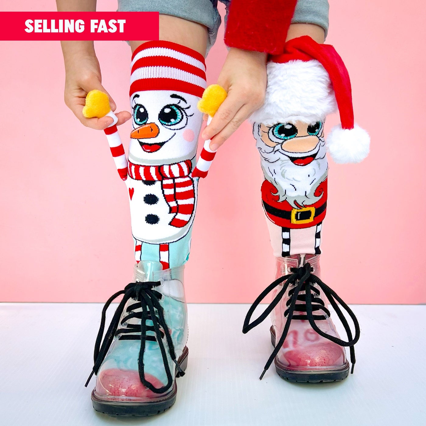 Madmia Santa & Snowman Socks | Festive Christmas Crew Socks for Kids & Adults | Comfortable Holiday Wear