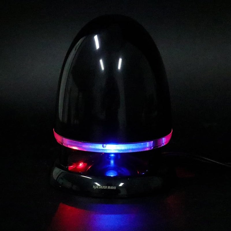 Mini Speaker with LED Light USB Plug in Portable Aux Loudspeaker for Laptop Computer Black Blue - Image 1