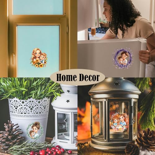 ZMRU 24 Sheets Vintage Mom Rub On Transfers for Crafts, Cold IOD Transfers Stickers for Wood，Furniture Decals, Glass, Porcelain, Leather, Canvas, Fabric Projects,3 * 3inch(Surrounded by Mom) - Image 4