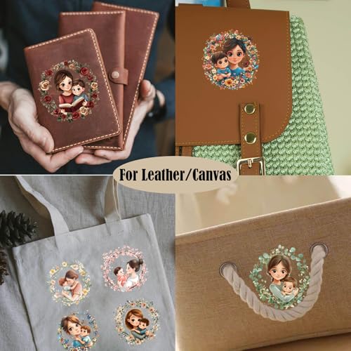 ZMRU 24 Sheets Vintage Mom Rub On Transfers for Crafts, Cold IOD Transfers Stickers for Wood，Furniture Decals, Glass, Porcelain, Leather, Canvas, Fabric Projects,3 * 3inch(Surrounded by Mom) - Image 5