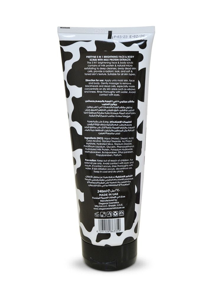 Pretty Be 5 in 1 Exfoliating Face & Body Scrub with Milk Protein Extracts for All Skin Types 240ml - Image 2