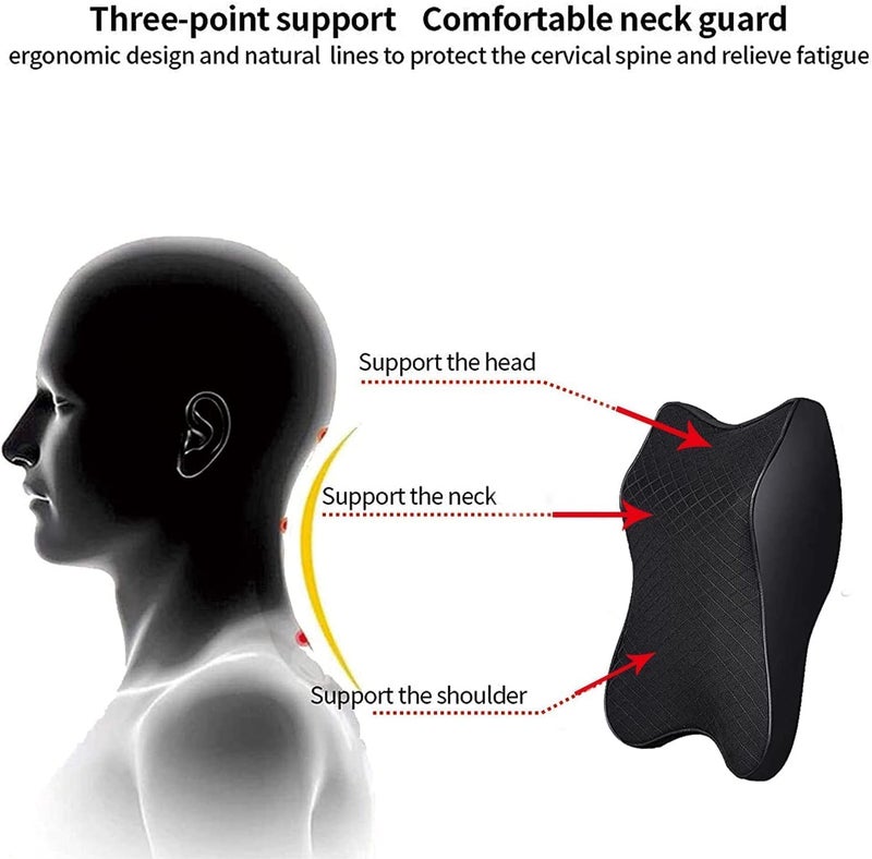 Calyrex Car Seat Headrest Neck Rest Cushion, Car Neck Pillow Durable 100% Pure Memory Foam Neck Pillow with Breathable Removable Cover, Comfortable Ergonomic & Neck Pain Relief（14.17x11.8x3.9 in） - Image 2