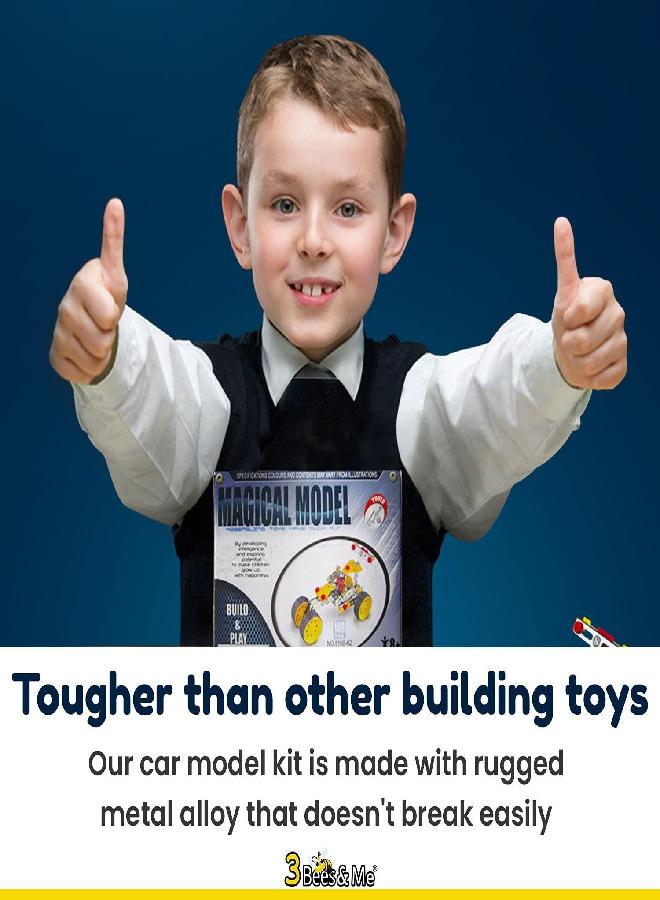 3 Bees & Me 3 Bees & Me STEM Car Building Erector Toy Kit | Educational Metal Project for Boys and Girls Aged 8-11 Years Old (Ages 6-7 with Help) Beginner Gift Set for STEM Learning and Junior Engineers - Image 3