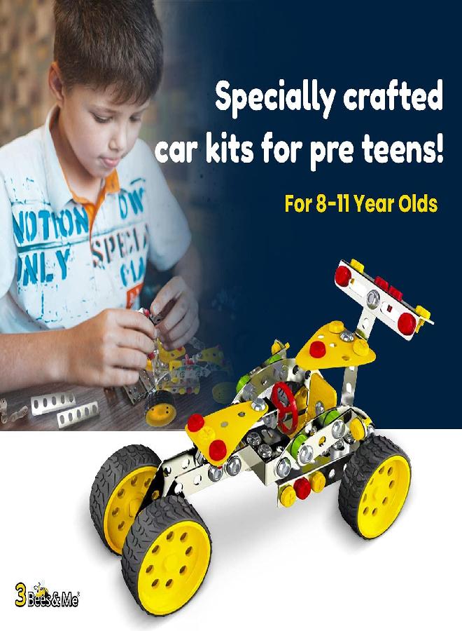 3 Bees & Me 3 Bees & Me STEM Car Building Erector Toy Kit | Educational Metal Project for Boys and Girls Aged 8-11 Years Old (Ages 6-7 with Help) Beginner Gift Set for STEM Learning and Junior Engineers - Image 2