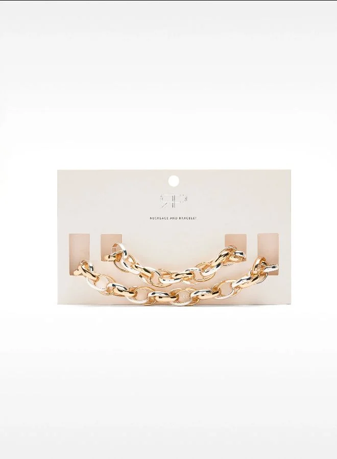 PARFOIS Set Of Necklace With Bicolor Bracelet