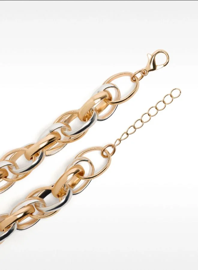 PARFOIS Set Of Necklace With Bicolor Bracelet