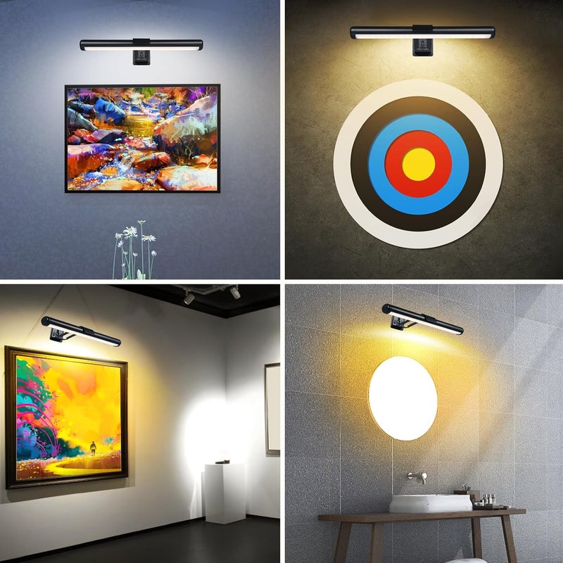 Eacam 32cm Rechargeable Touch-Controlled LED Wall Light with Warm & White Modes - Image 3
