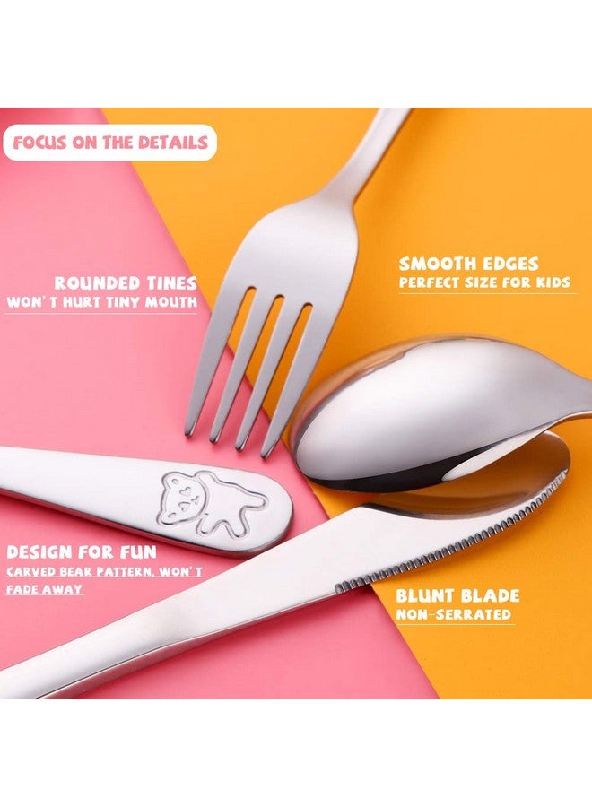 Poylim Kids Silverware, Stainless Steel Children Flatware Set, Toddler Utensils Set of 2, Silver - Image 4