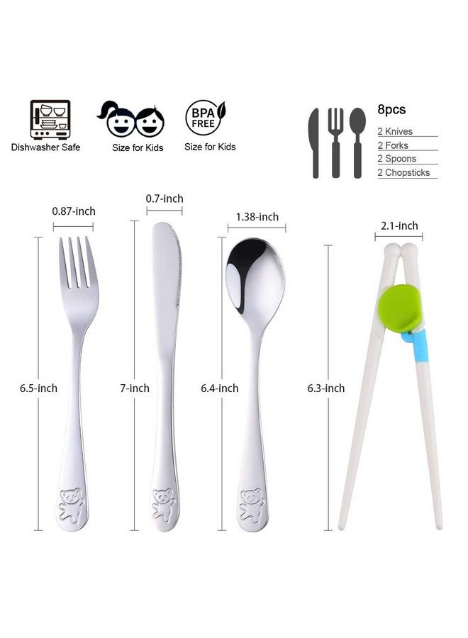 Poylim Kids Silverware, Stainless Steel Children Flatware Set, Toddler Utensils Set of 2, Silver - Image 2